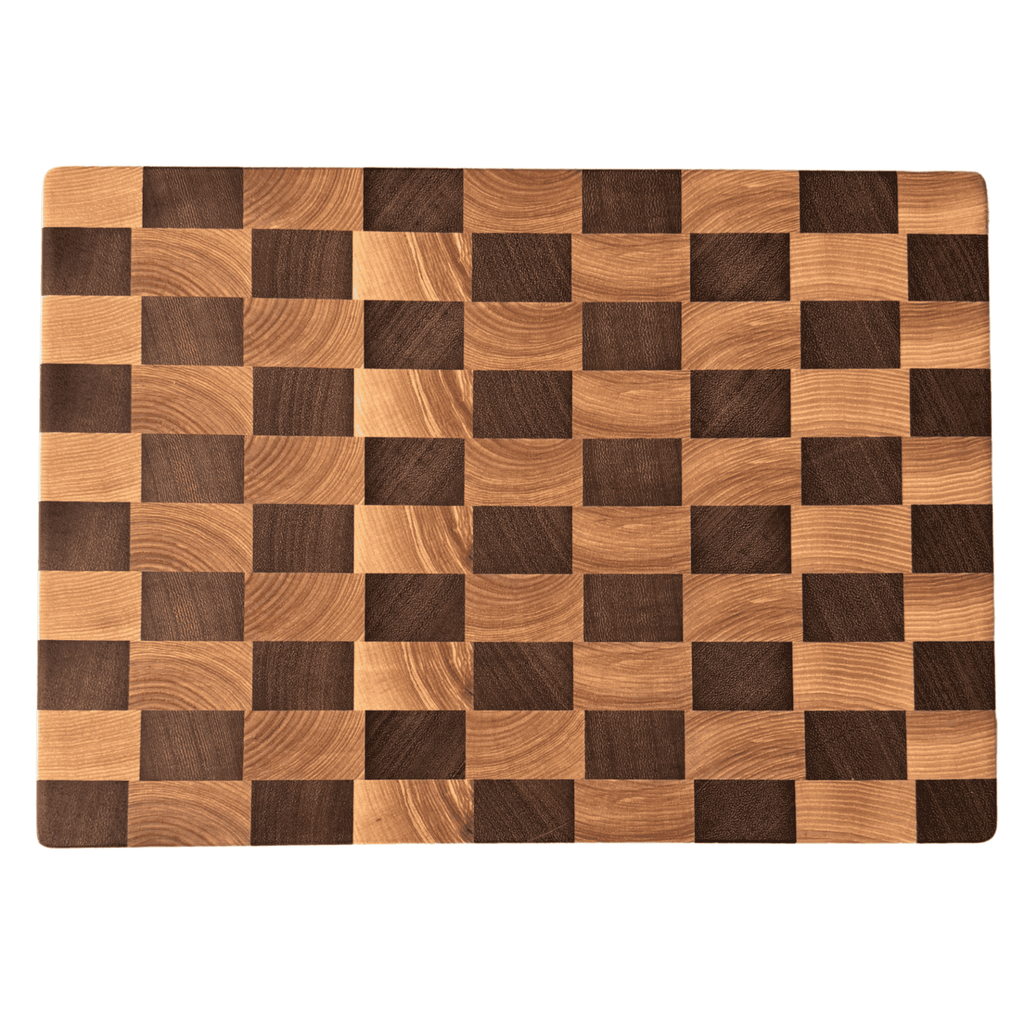 Endgrain Iroko-Ash Wood Cutting and Serving Board – Handmade | Aesthetics, Durability and Timeless Design