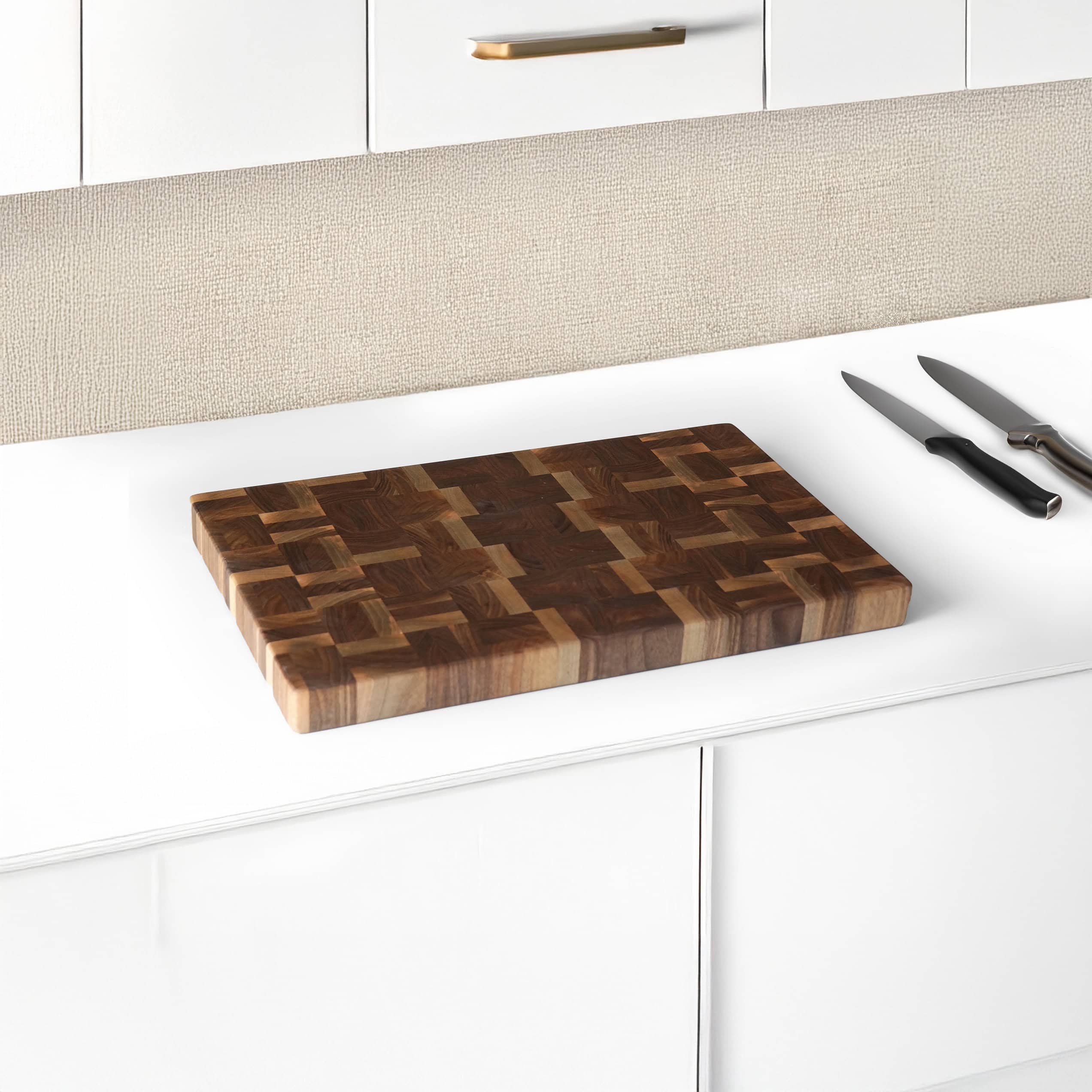 Mosaic Cut Endgrain Walnut Cutting Board – Handmade Serving and Presentation Board | Special Design for Gastronomy Professionals