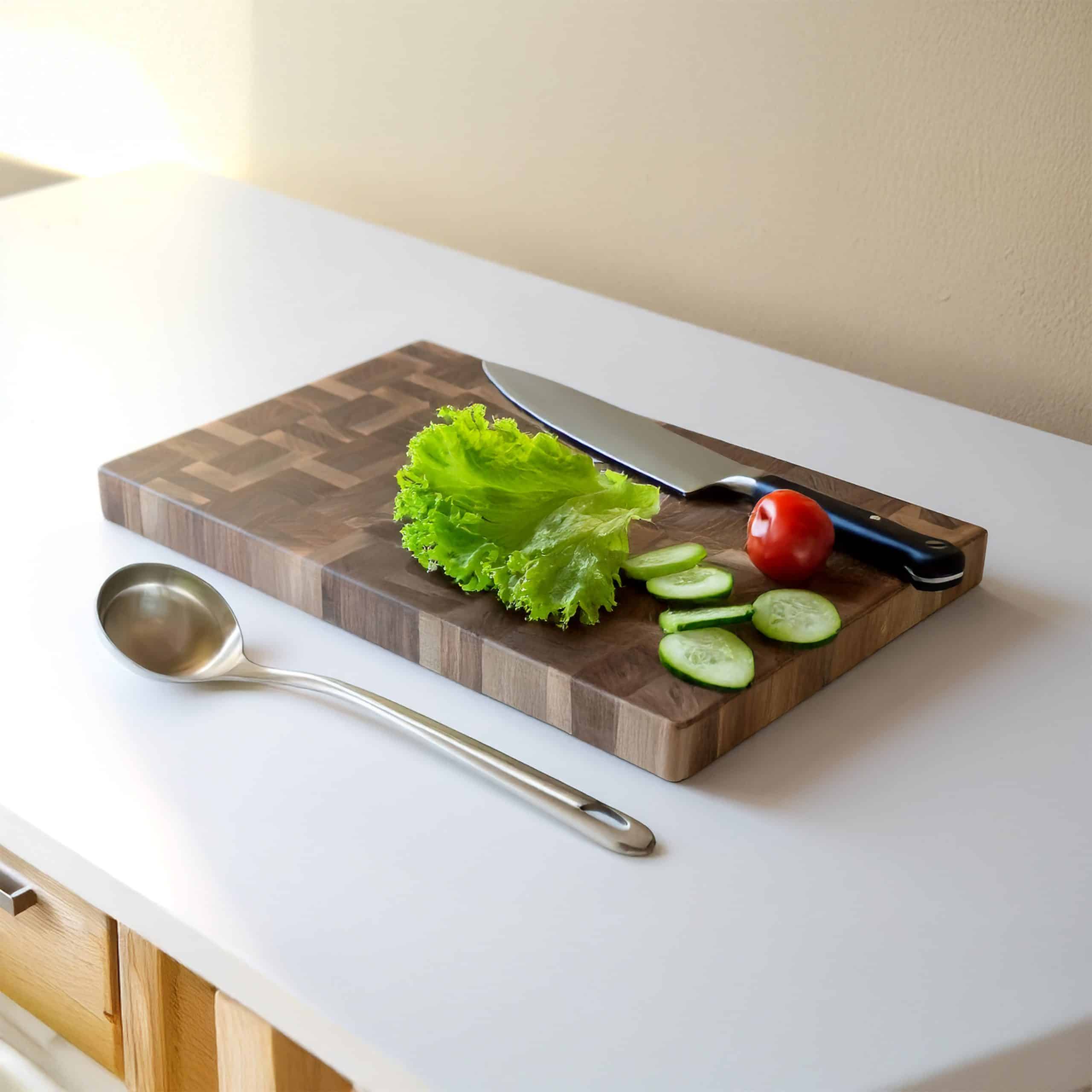 Mosaic Cut Endgrain Walnut Cutting Board – Handmade Serving and Presentation Board | Special Design for Gastronomy Professionals