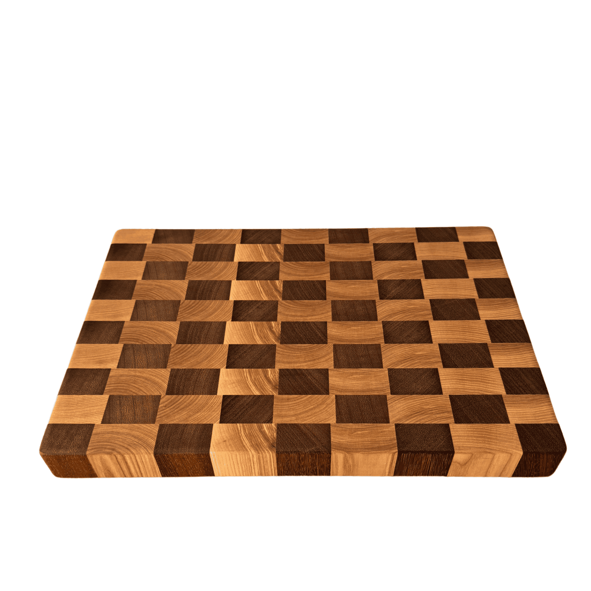 Endgrain Iroko-Ash Wood Cutting and Serving Board – Handmade | Aesthetics, Durability and Timeless Design