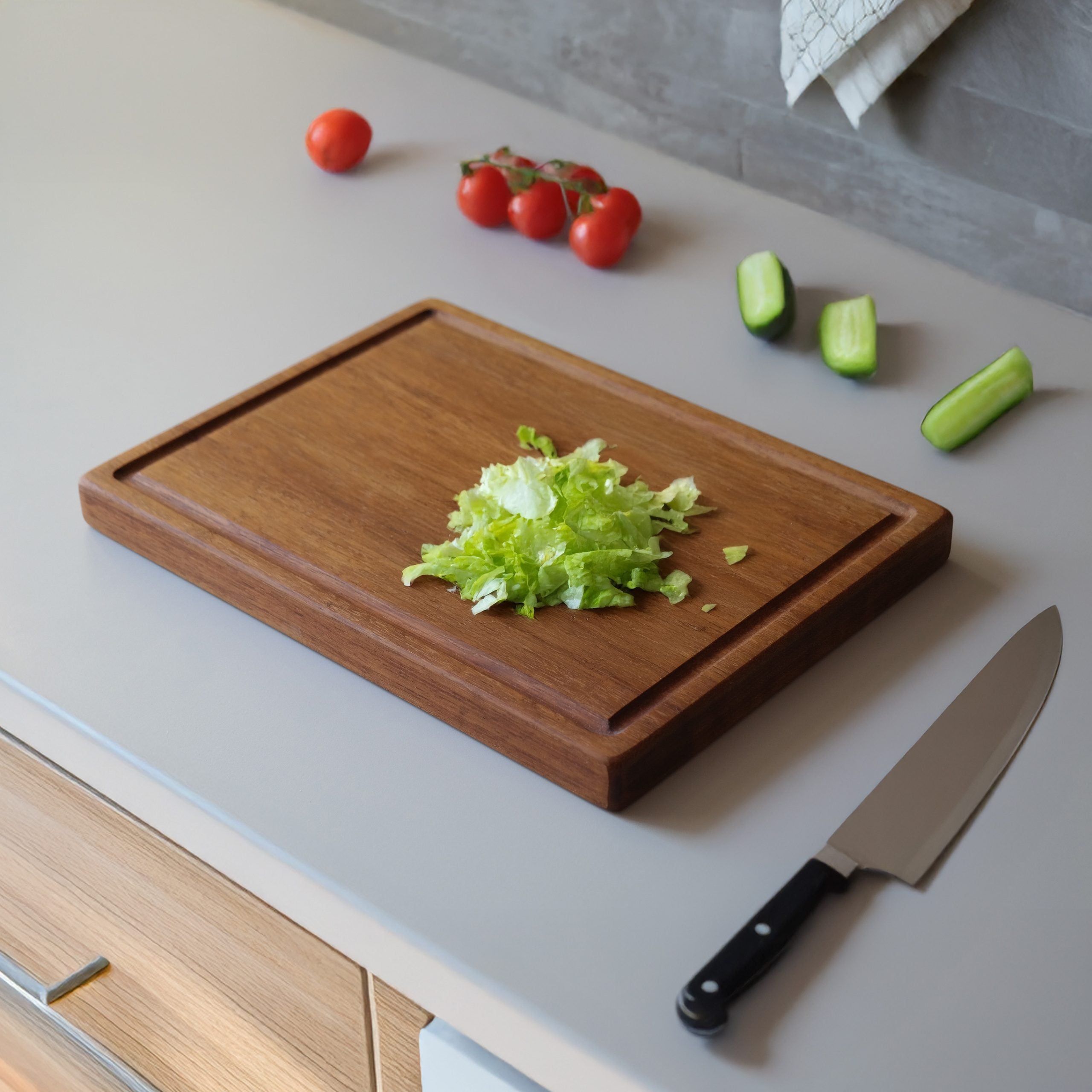 Solid Iroko Handmade Wooden Cutting Board | Presentation, Serving and Decorative Use, Wooden Chopping Board