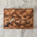 Endgrain Walnut Cutting and Serving Board – Handmade | Special Design for Gastronomy Professionals
