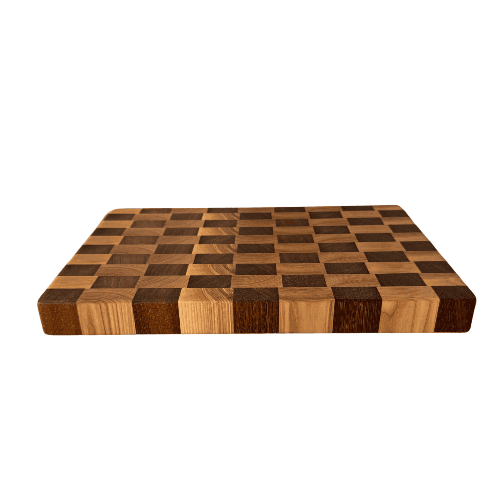 Endgrain Iroko-Ash Wood Cutting and Serving Board – Handmade | Aesthetics, Durability and Timeless Design