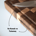 Mosaic Cut Endgrain Walnut Cutting Board – Handmade Serving and Presentation Board | Special Design for Gastronomy Professionals