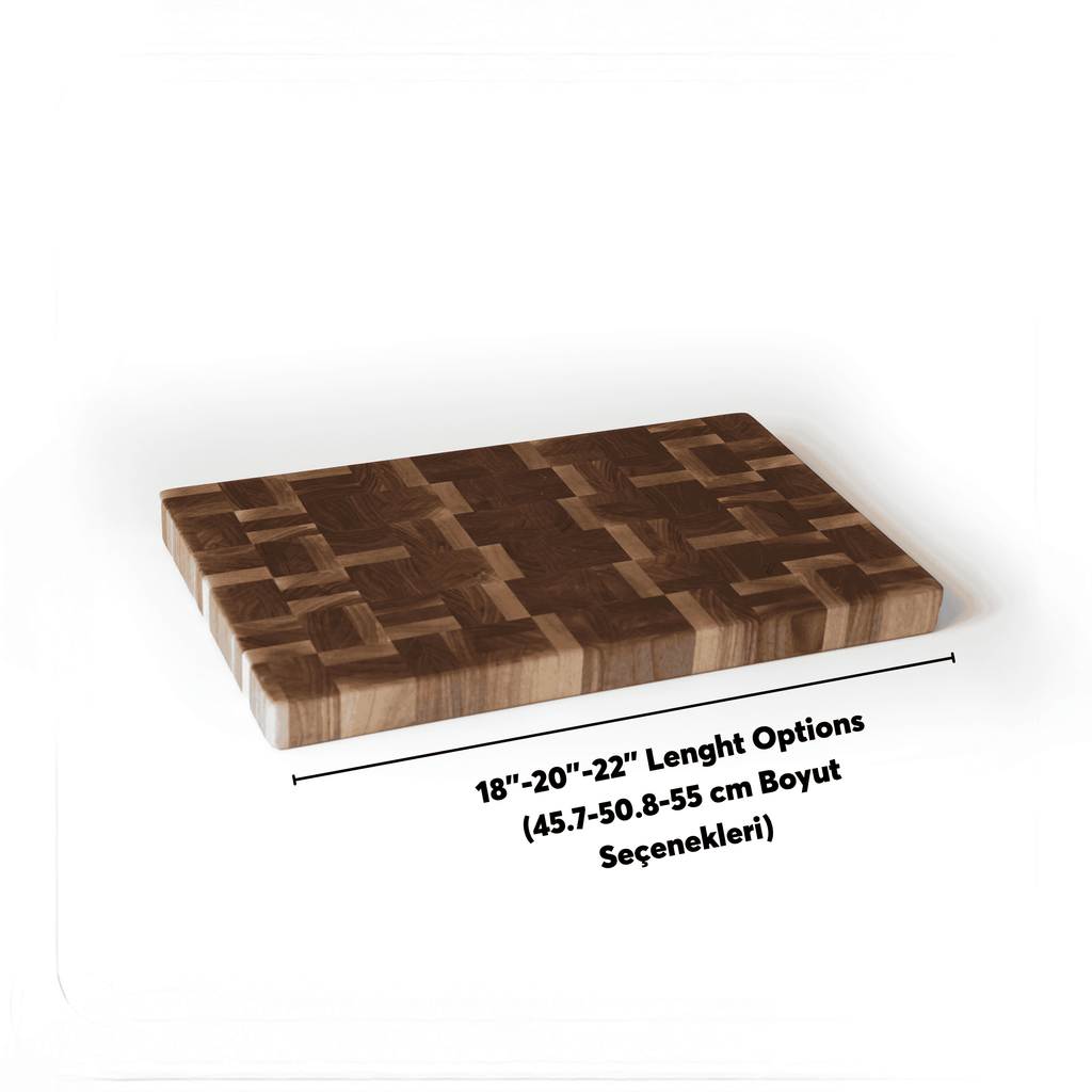 Mosaic Cut Endgrain Walnut Cutting Board – Handmade Serving and Presentation Board | Special Design for Gastronomy Professionals