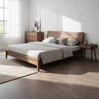 Beech Wood Single Drawer Nightstand, Natural Wood