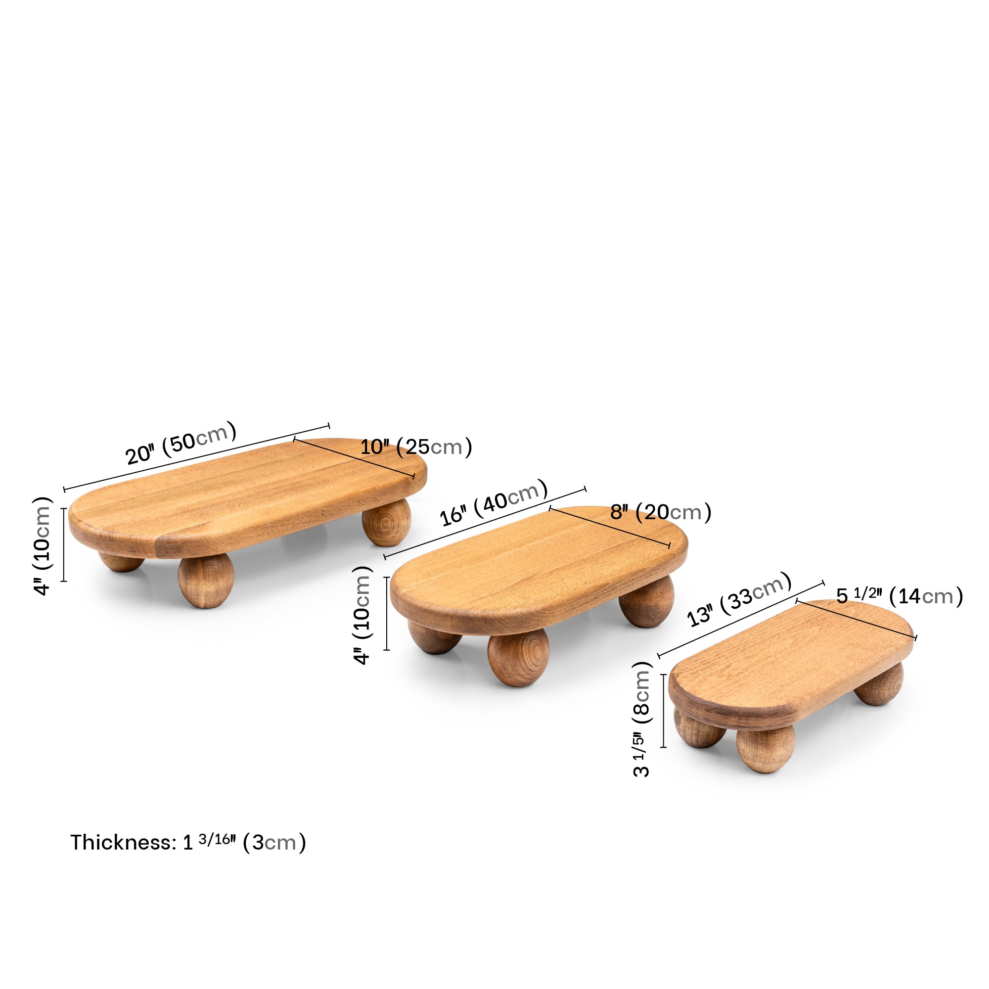 Handmade Wooden Oval Presentation Stand - Beech Wood 