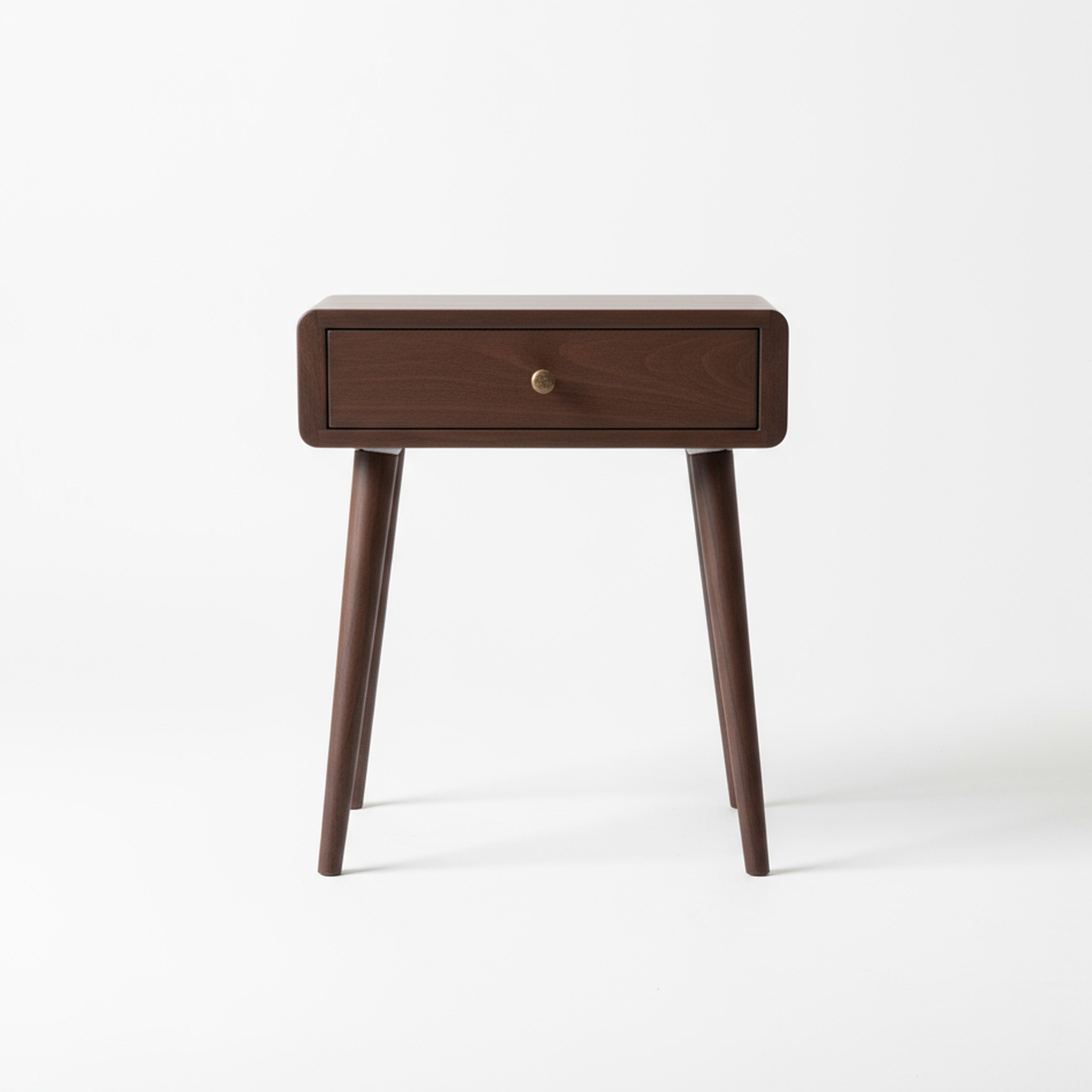 Beech Wood Single Drawer Nightstand, Natural Wood