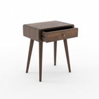 Beech Wood Single Drawer Nightstand, Natural Wood