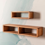 Wooden Decorative Box Shelf - Dark Brown