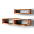 Wooden Decorative Box Shelf - Dark Brown