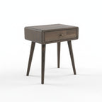 Beech Wood Single Drawer Nightstand, Natural Wood