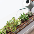 10 Handmade Mexican Tiled Wooden Flower Pots