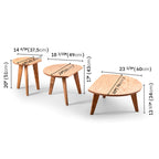Handmade Oak Nesting Center Table Decorative Round Seat Service Tea Room Living Room Coffee Table - Oak 