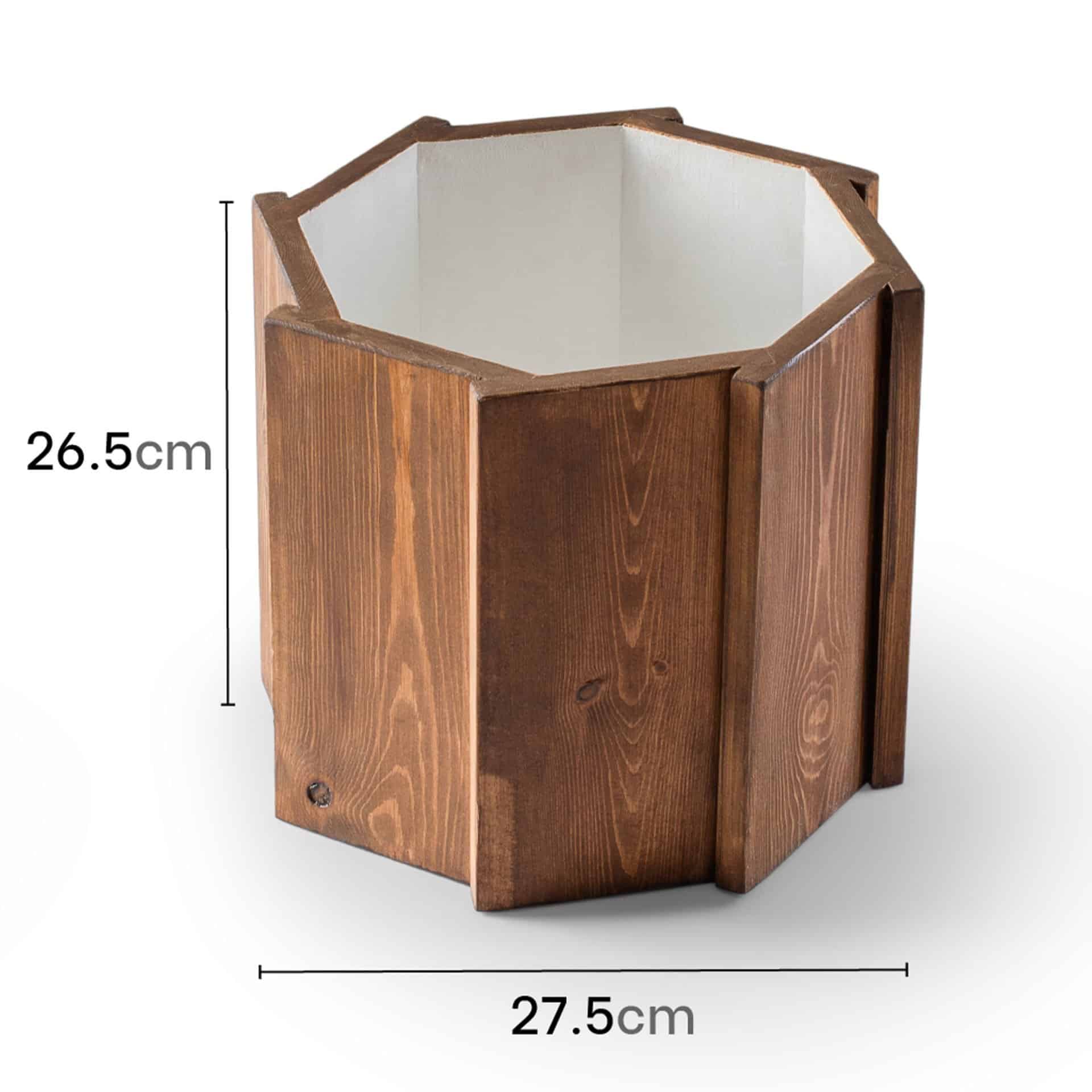 Handmade Natural Wood Large Decorative Modern Quality Garden Balcony Flowerpot Pot Stand Flower Holder - Dark Brown