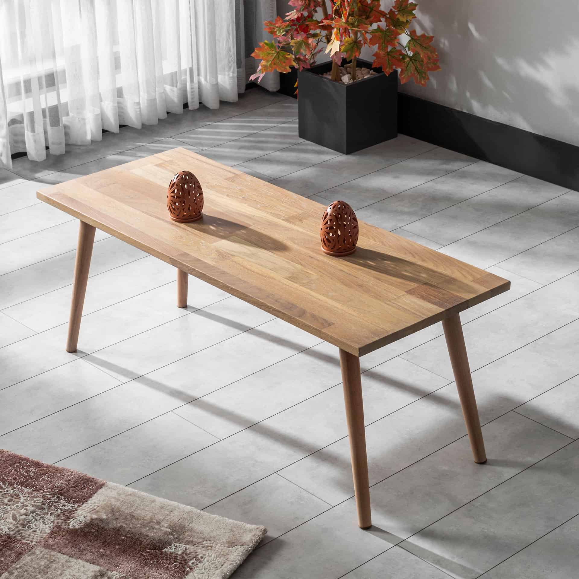 Handmade Oak Center Table Decorative Rectangular Sofa Service Tea Room Living Room Coffee Table