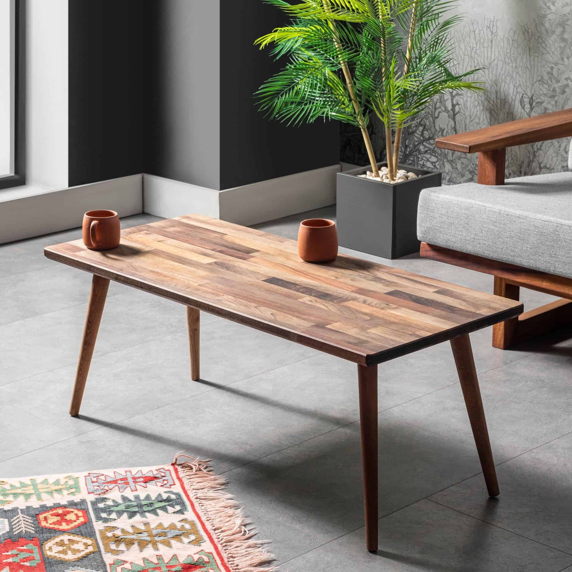 Handmade Natural Walnut Coffee Table Decorative Rectangular Sofa Service Tea Room Living Room Coffee Table