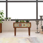 Handmade Standing 4 Tile Decorative Modern Wooden Rectangular Garden Balcony Flowerpot Planter Holder