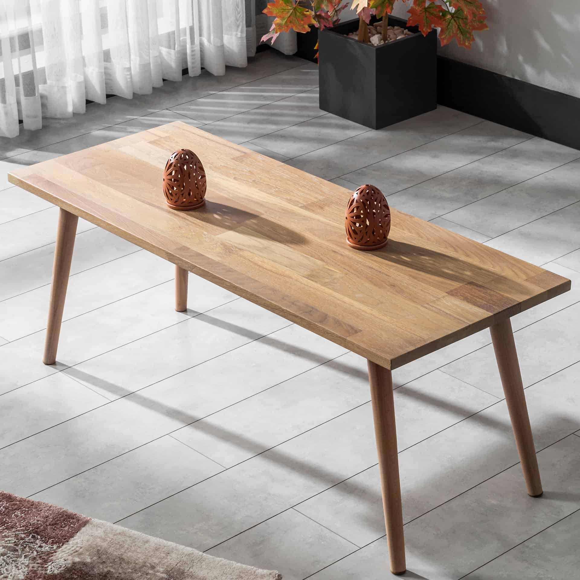Handmade Oak Center Table Decorative Rectangular Sofa Service Tea Room Living Room Coffee Table