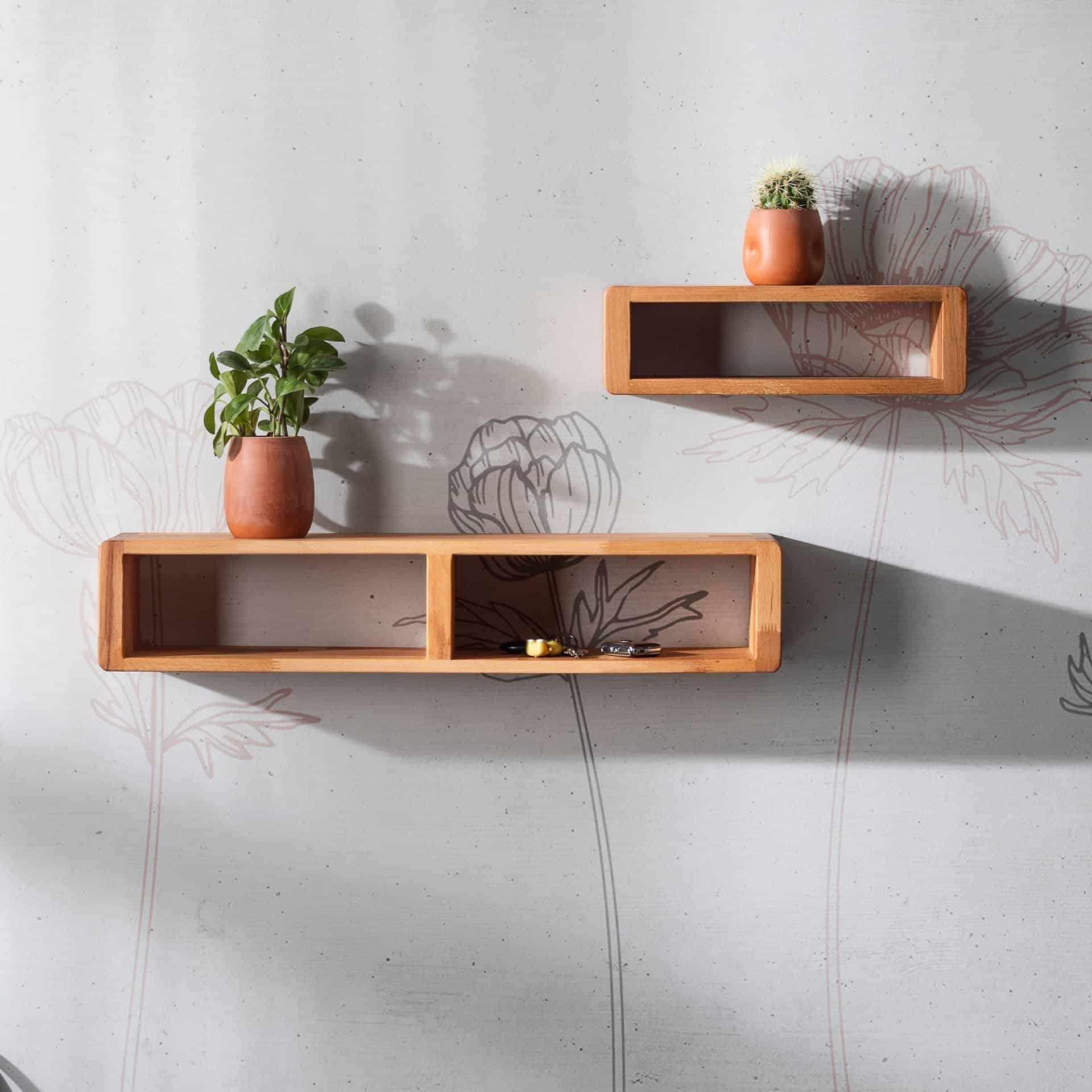 Wooden Decorative Design Wall Shelf Organizer Without Covers Library Bookcase Bathroom and Kitchen Large