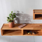 Wooden Decorative Design Wall Shelf Organizer Without Covers Library Bookcase Bathroom and Kitchen Large
