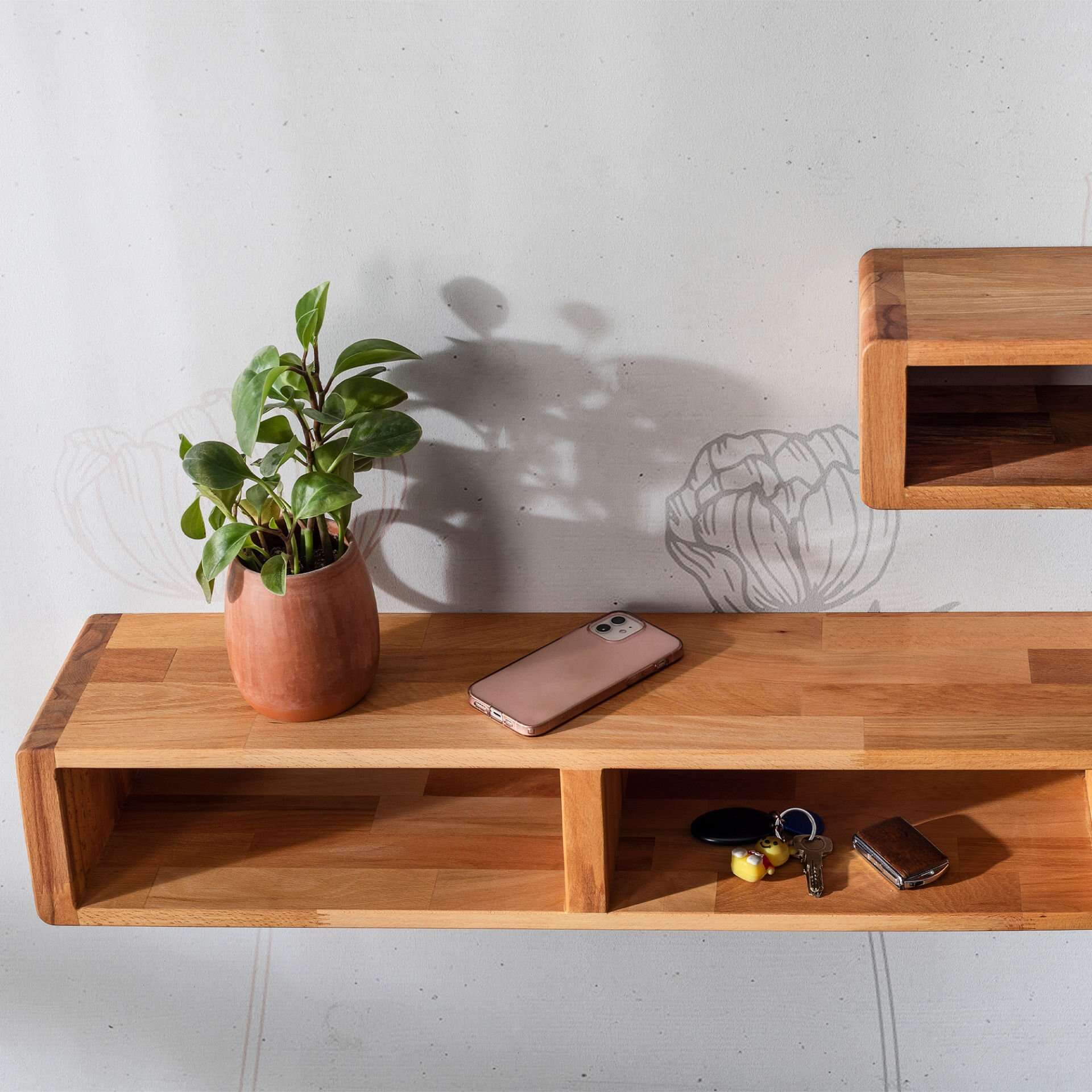 Wooden Decorative Design Wall Shelf Organizer Without Covers Library Bookcase Bathroom and Kitchen Large