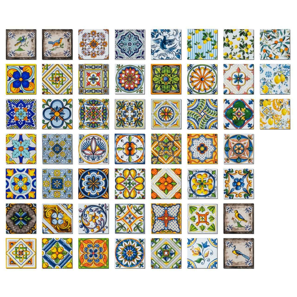 Mexican Tiled Wooden Flower Pot-2 Tiles