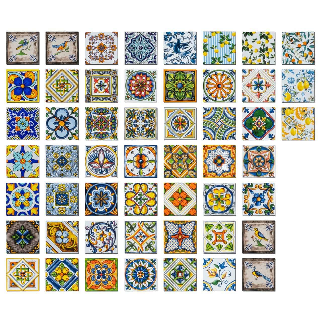 Mexican Tiled Wooden Flower Pot-2 Tiles