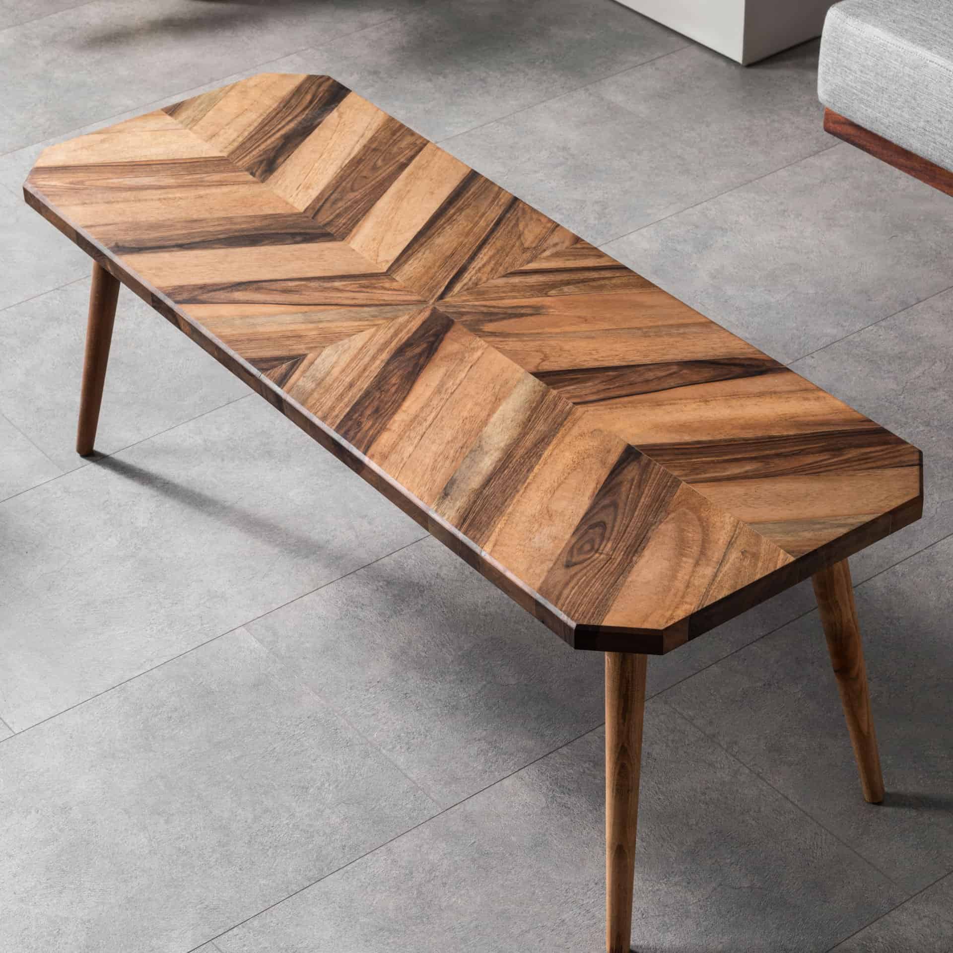Herringbone Walnut Coffee Table