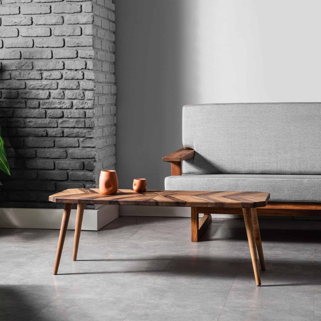 Herringbone Walnut Coffee Table