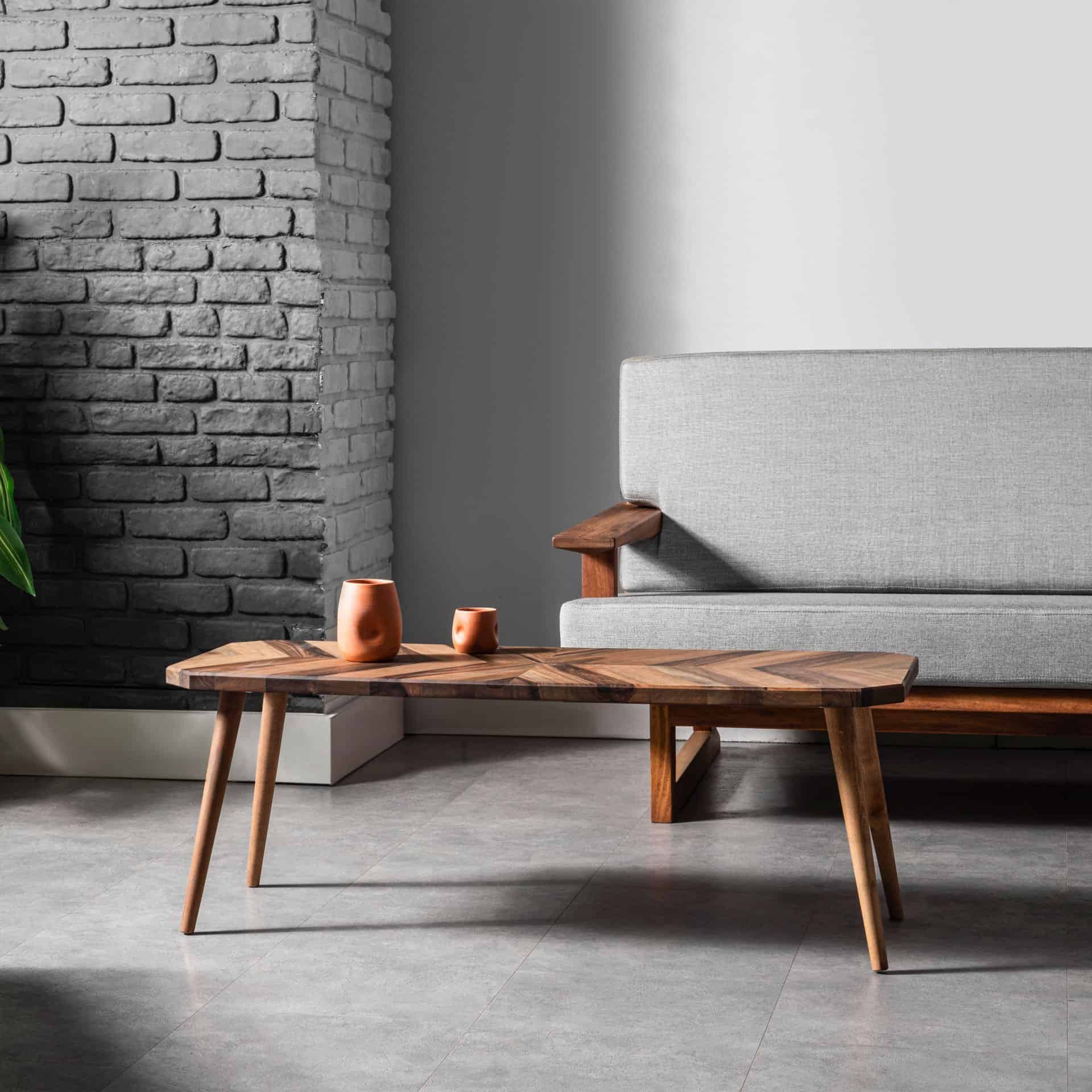 Herringbone Walnut Coffee Table