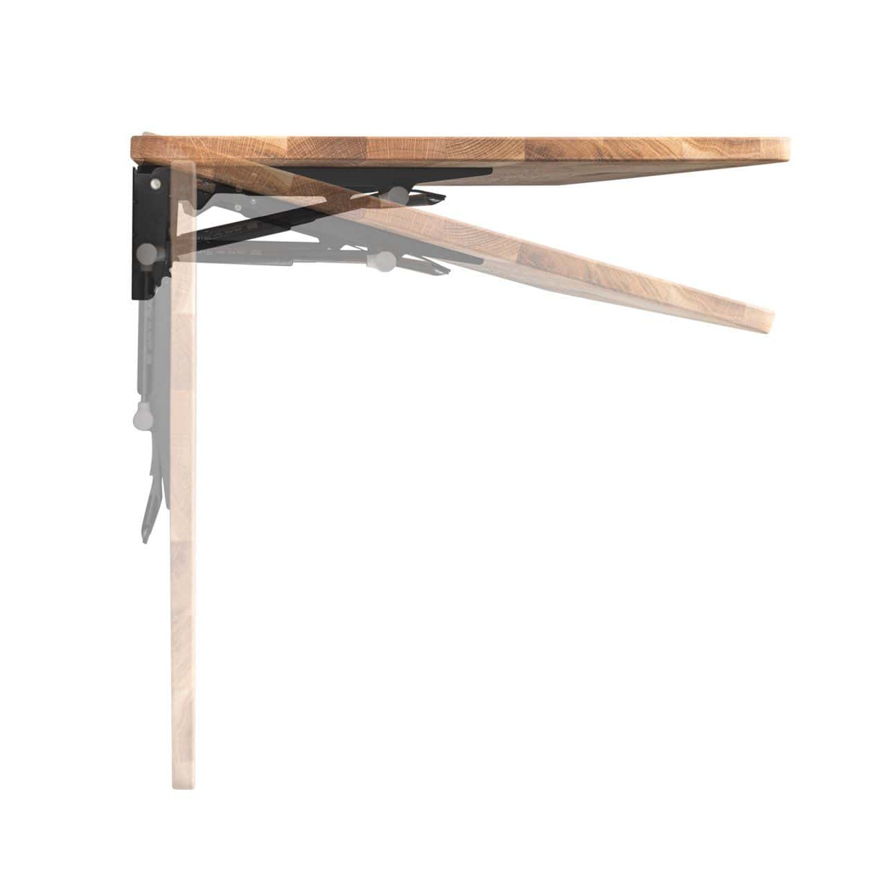 Handmade Beech Wall Mounted Folding Table Kitchen Balcony Table Laptop Desk, Dark Brown