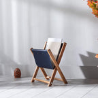 Handmade Wooden and Navy Blue Leather Magazine Holder - Stylish and Multi-Purpose Newspaper Holder