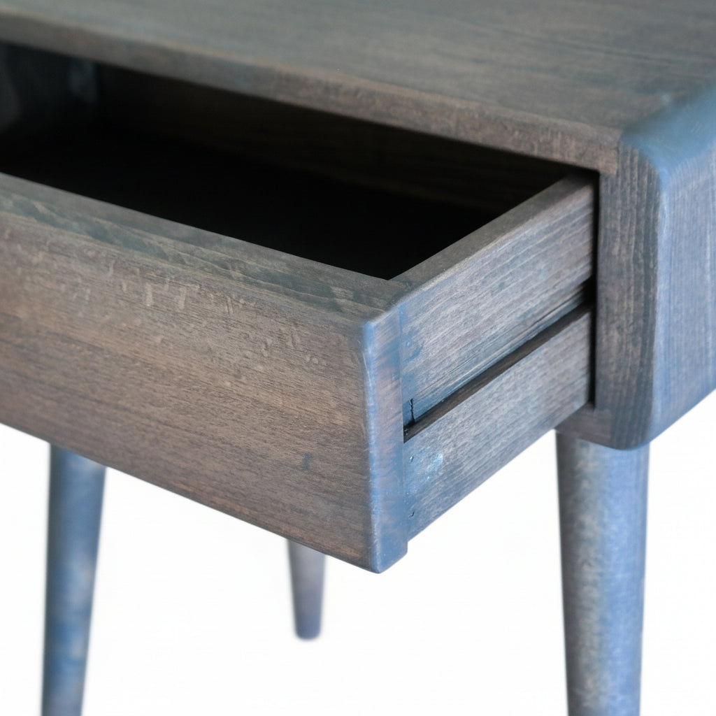 Beech Wood Single Drawer Nightstand, Natural Wood