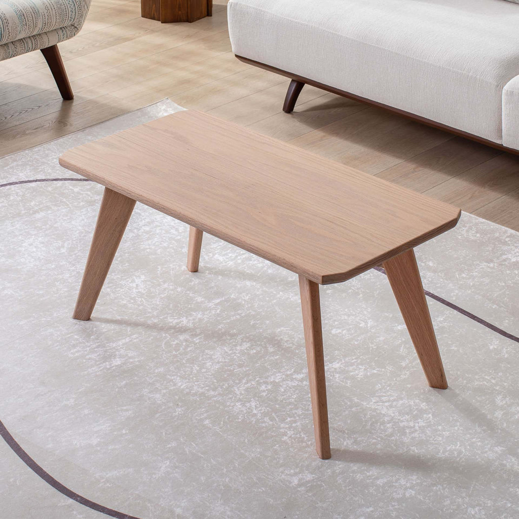 Handmade Oak Center Table Decorative Rectangular Sofa Service Tea Room Living Room Coffee Table
