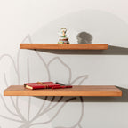 Wooden Decorative Design Wall Shelf Organizer 60x25 cm Dark Brown - Large