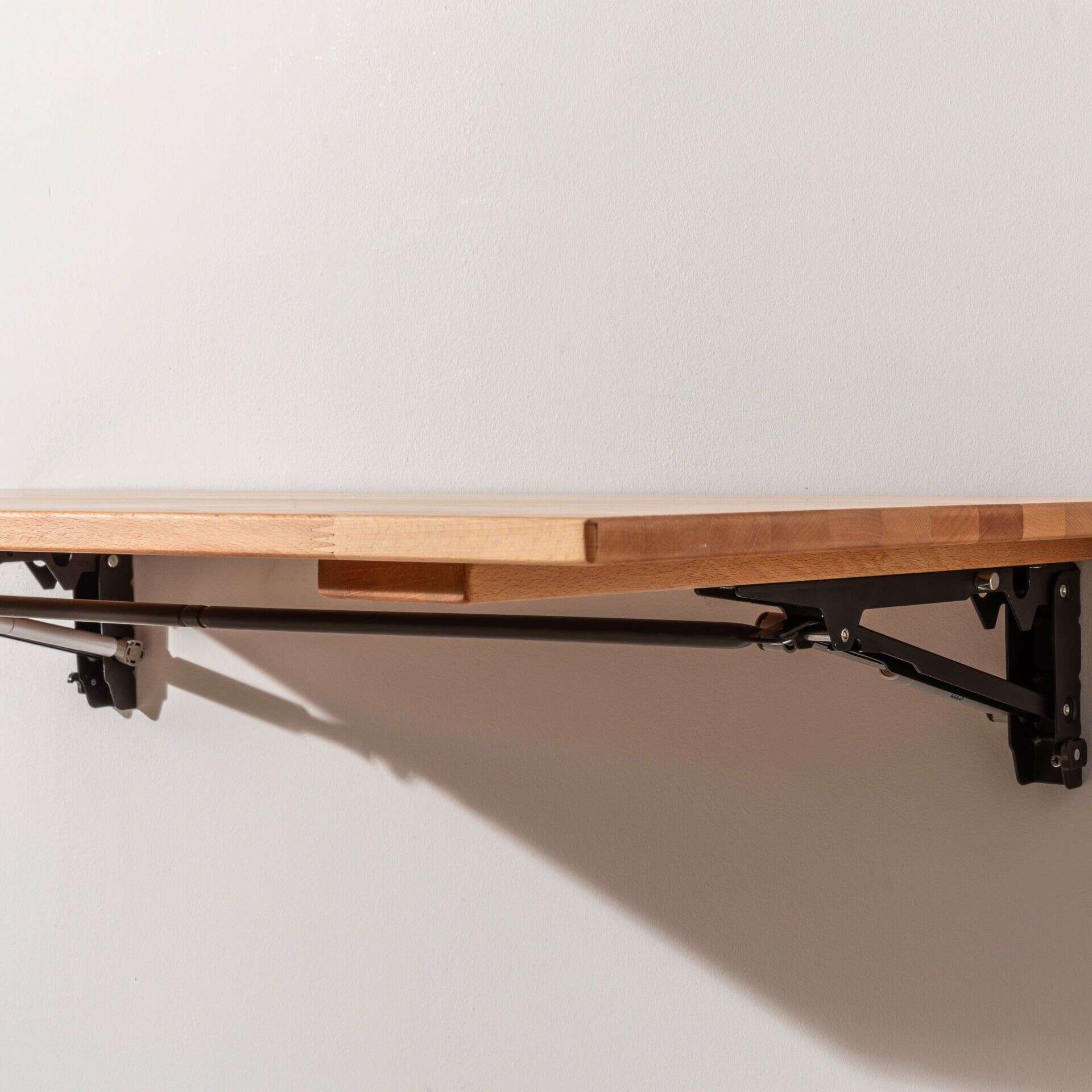 Handmade Beech Wall Mounted Folding Table Kitchen Balcony Table Laptop Desk, Dark Brown