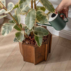 Handmade Natural Wood Large Decorative Modern Quality Garden Balcony Flowerpot Pot Stand Flower Holder - Dark Brown