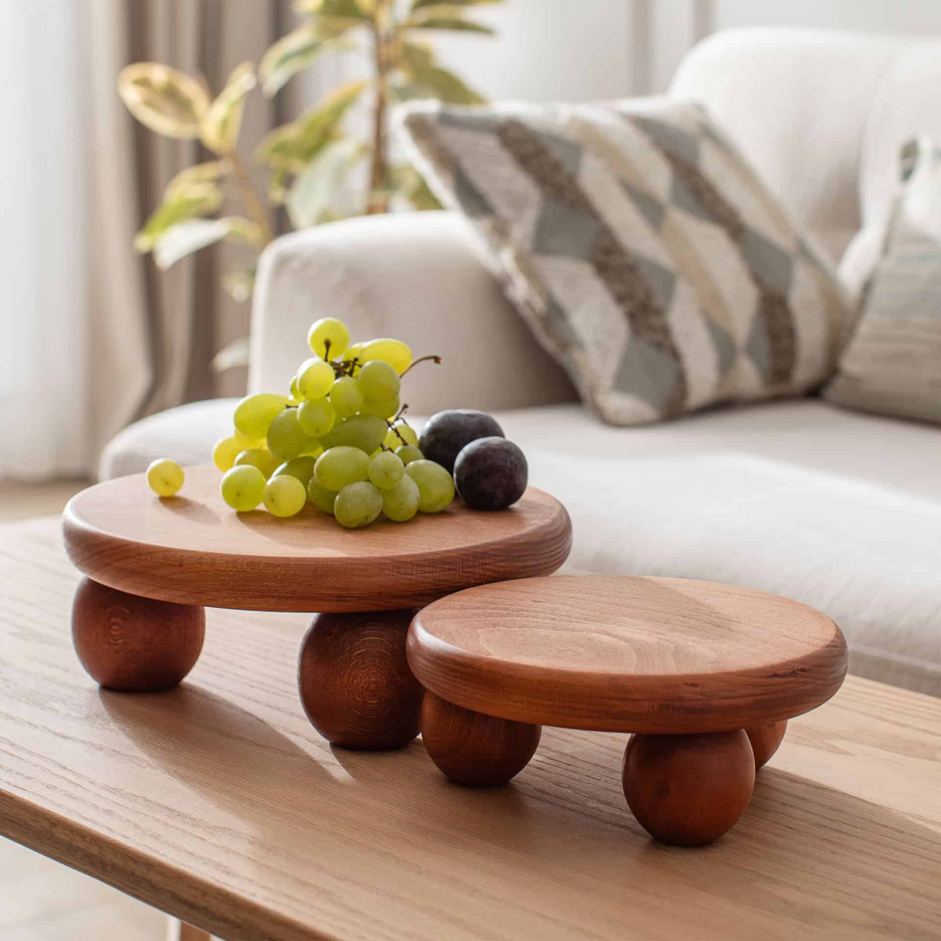 Handmade Wooden Presentation Stand - High Quality Decorative and Functional Stand Set of 2