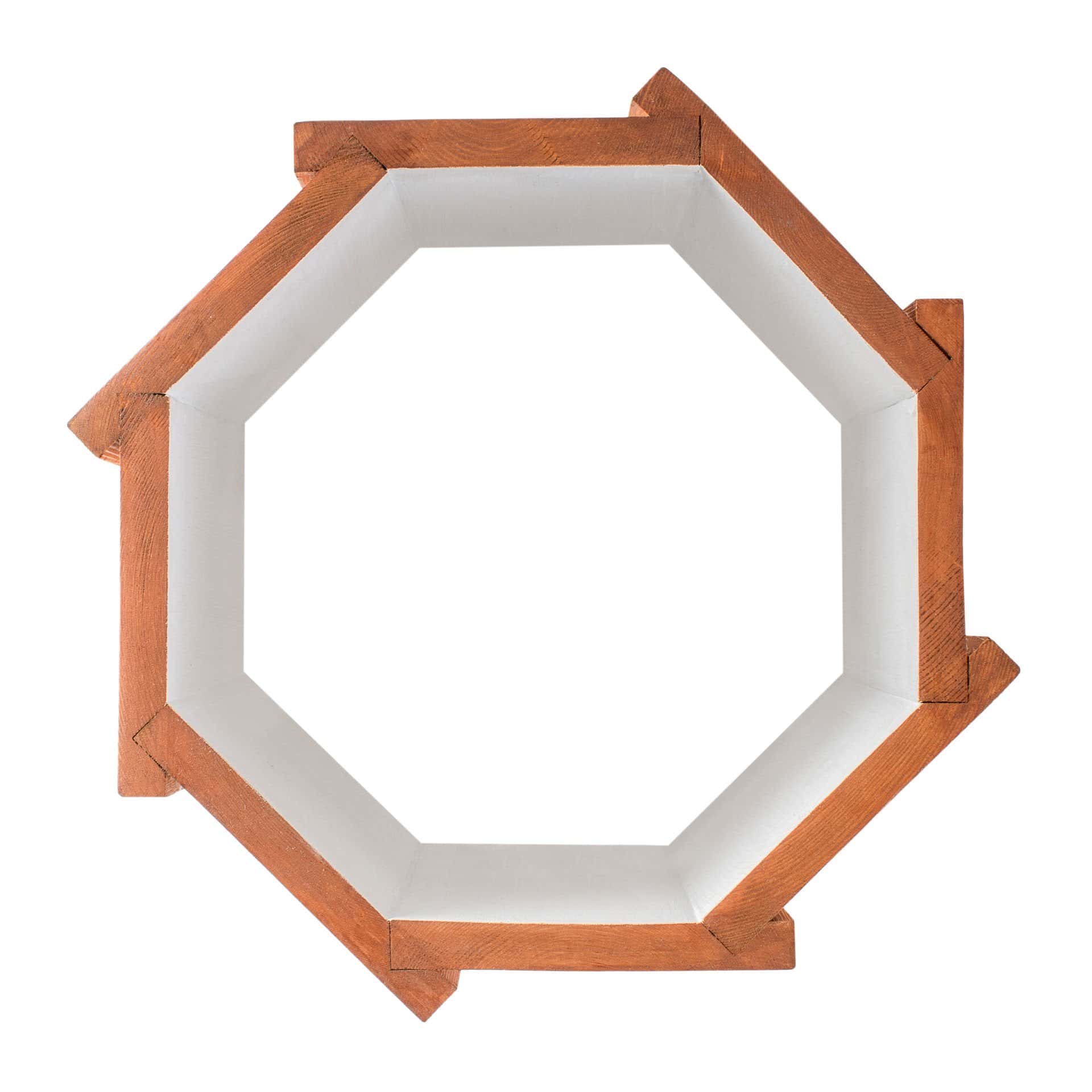 Handmade Wooden Large Octagonal Decorative Modern Quality Garden Balcony Flower Pot - Light Brown