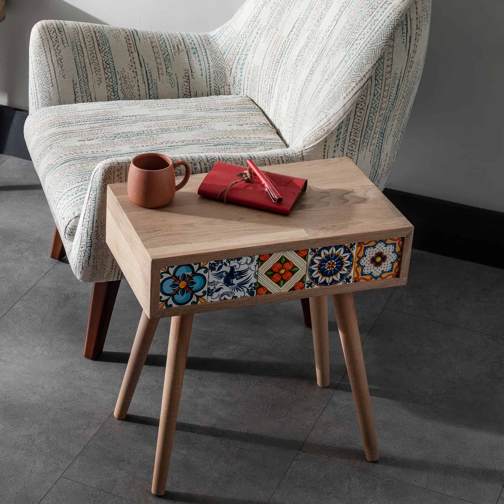 Handmade Oak Side Table, Nesting Table 