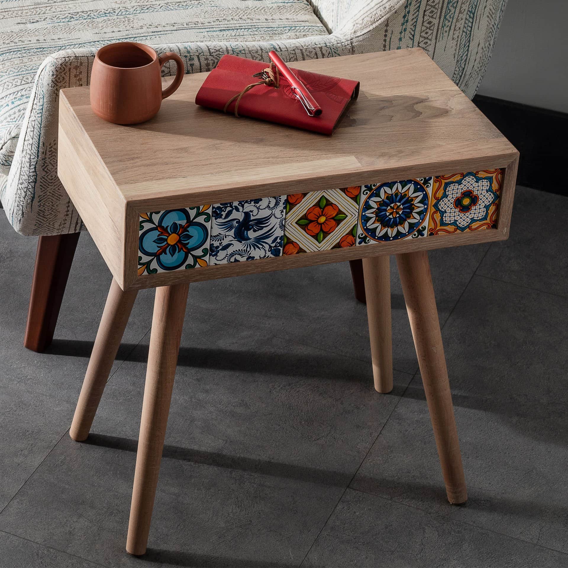 Handmade Oak Side Table, Nesting Table 
