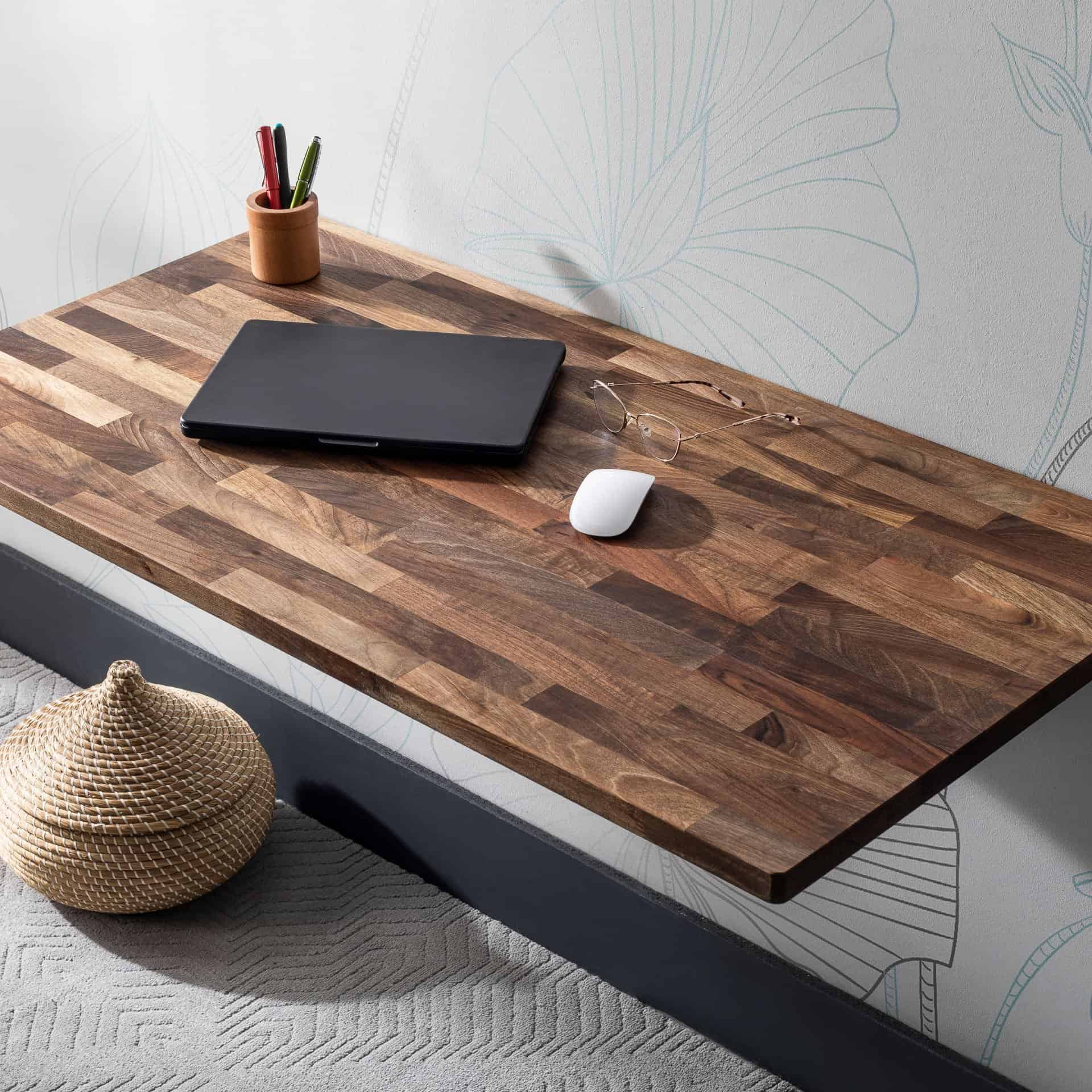 Handmade Natural Walnut Wall Mounted Folding Table Kitchen Balcony Table Laptop Desk 50x90