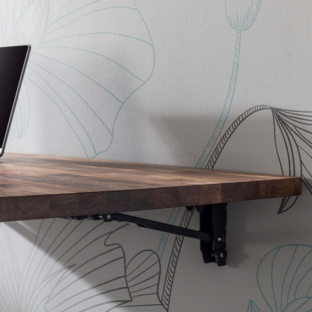 Handmade Natural Walnut Wall Mounted Folding Table Kitchen Balcony Table Laptop Desk 50x90