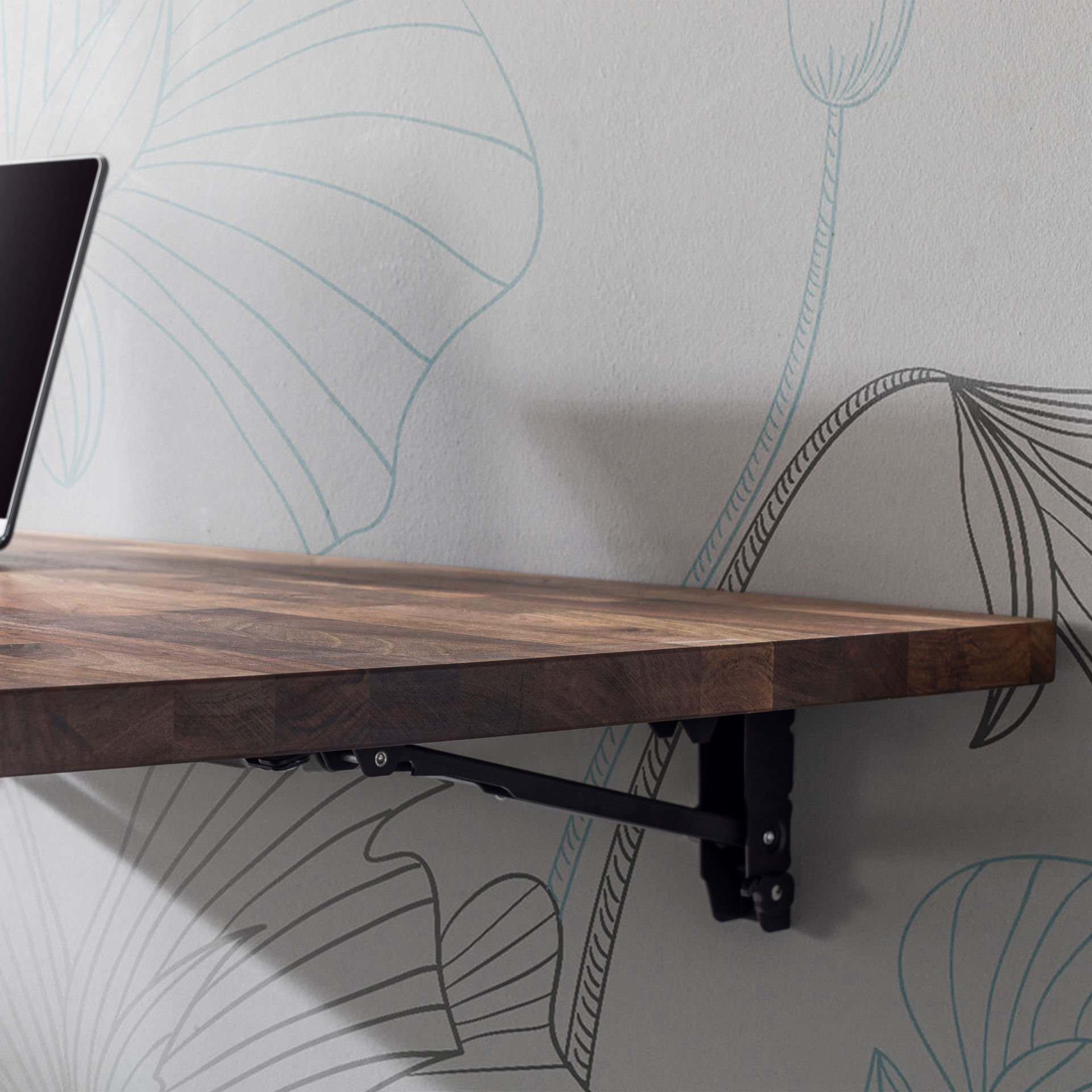 Handmade Natural Walnut Wall Mounted Folding Table Kitchen Balcony Table Laptop Desk 50x90