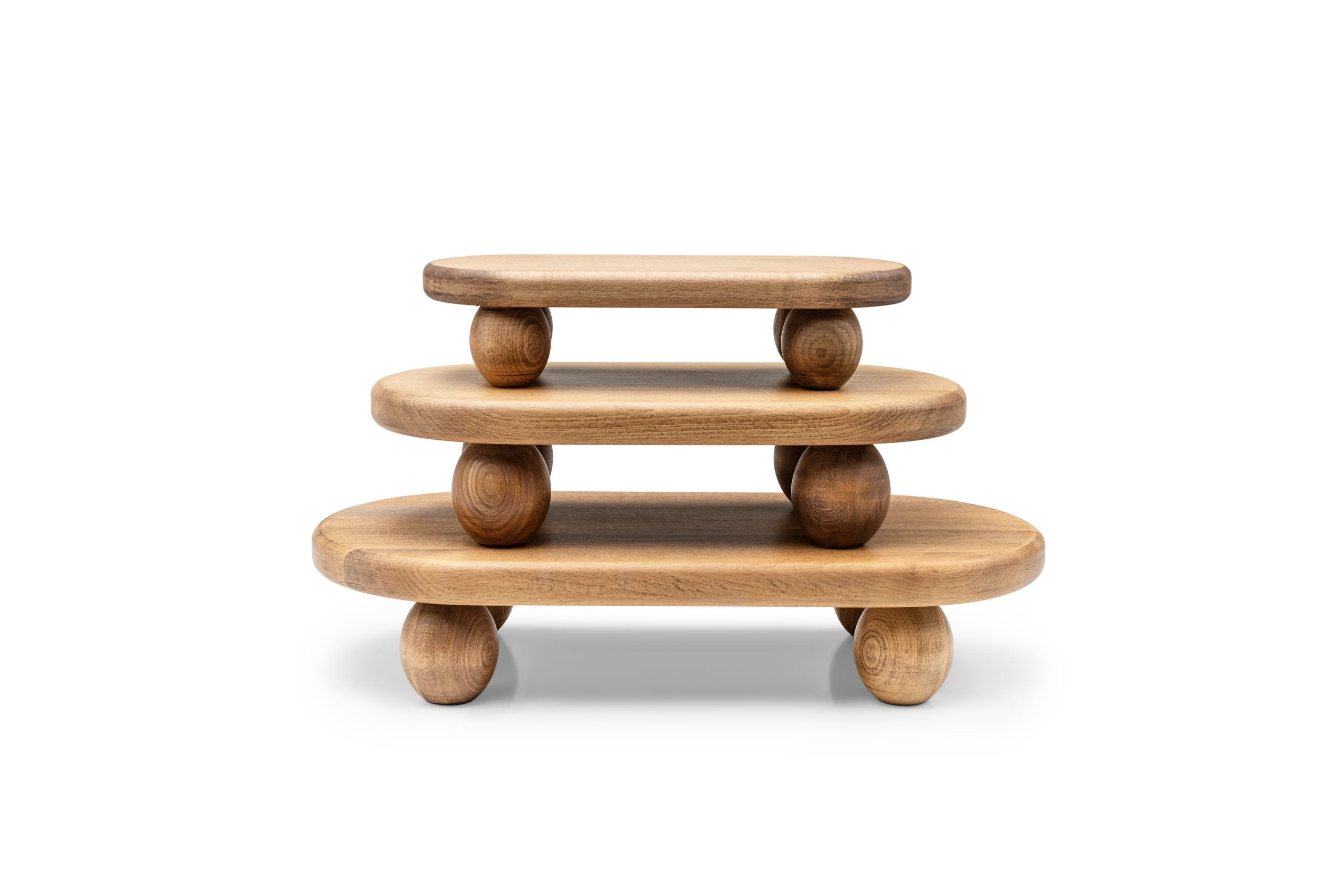 Handmade Wooden Oval Presentation Stand - Beech Wood 