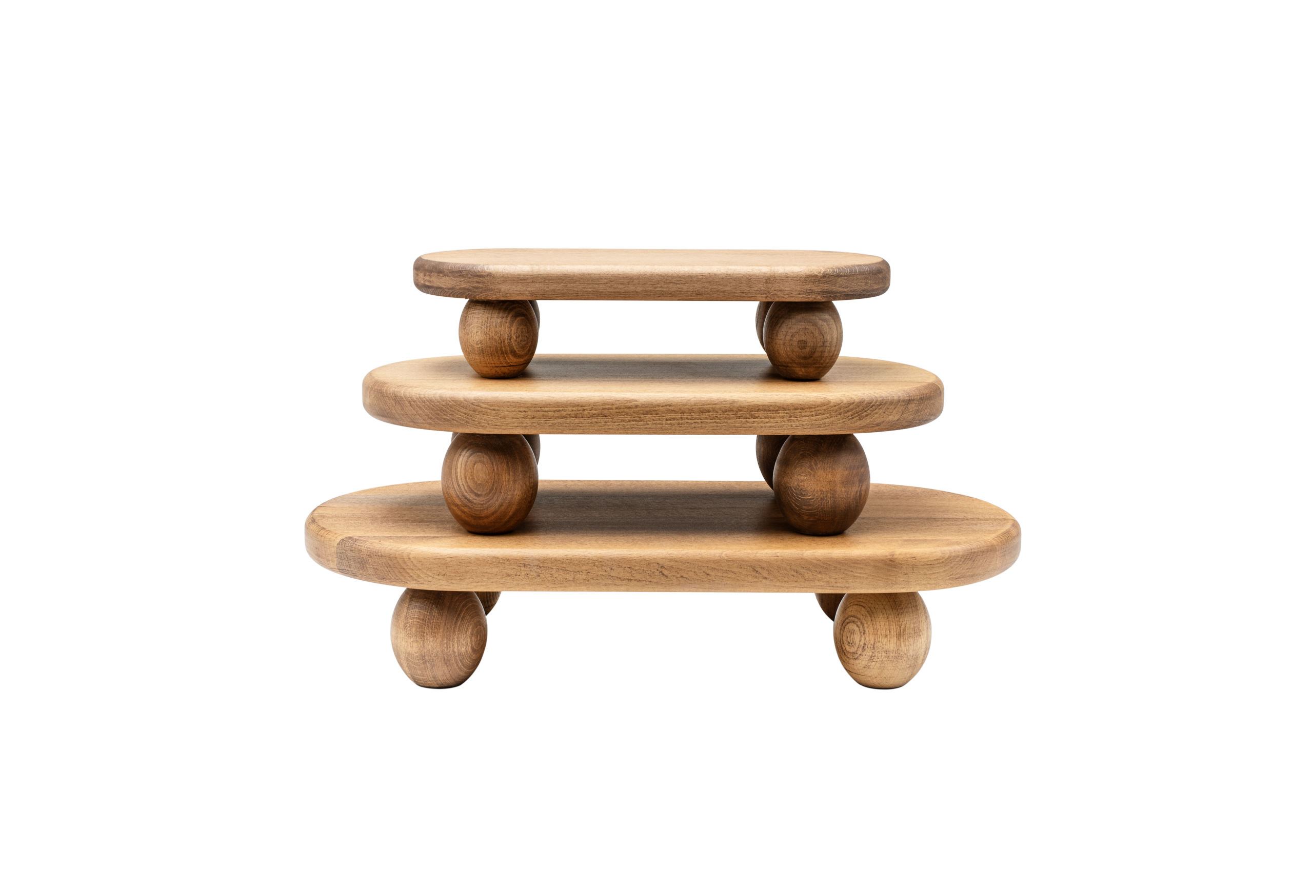Handmade Wooden Oval Presentation Stand - Beech Wood 