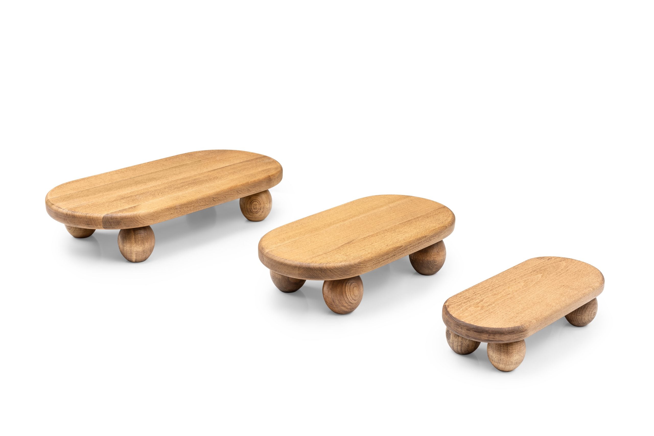 Handmade Wooden Oval Presentation Stand - Beech Wood 