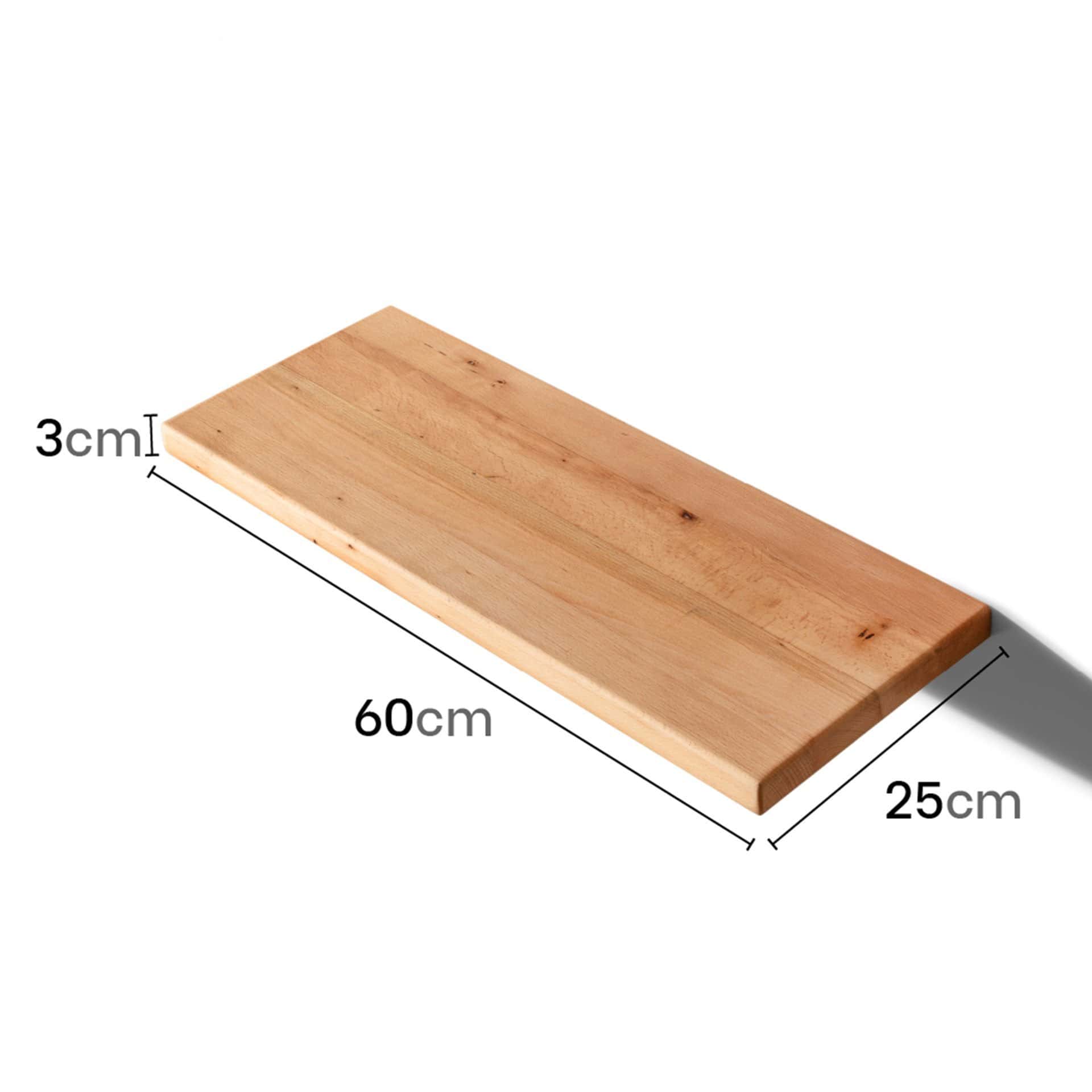Wooden Decorative Design Wall Shelf Organizer 60x25 cm Light Brown-Large