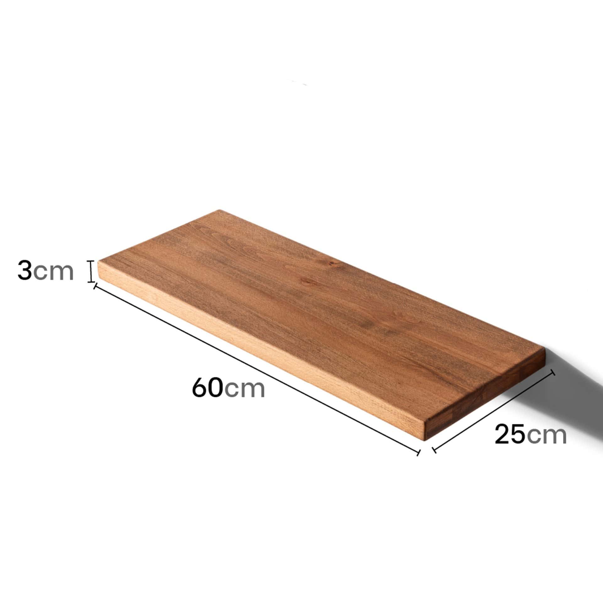 Wooden Decorative Design Wall Shelf Organizer 60x25 cm Dark Brown - Large